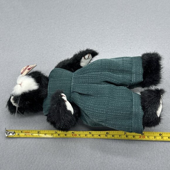 Purcy Black Country Cat Attic Treasures Green Jumper Outfit TY 1993 Posable 9" - Picture 4 of 9